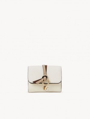 Chloe Alphabet Small Tri-fold Lille Pung Hvide | CHE-SR14288