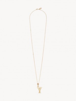 Chloe Alphabet With Pendant Halskæder Guld | CHE-SR14331