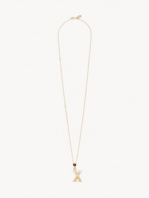 Chloe Alphabet With Pendant Halskæder Guld | CHE-SR14332