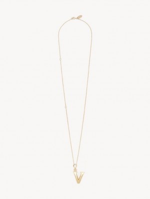 Chloe Alphabet With Pendant Halskæder Guld | CHE-SR14334