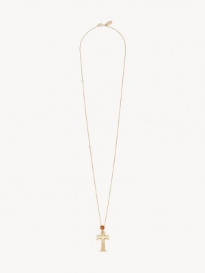 Chloe Alphabet With Pendant Halskæder Guld | CHE-SR14336