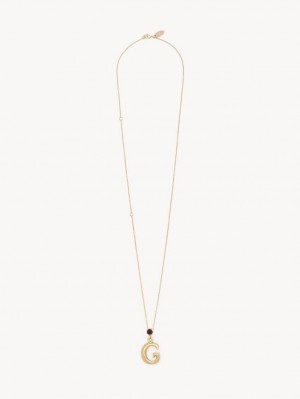 Chloe Alphabet With Pendant Halskæder Guld | CHE-SR14349