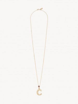 Chloe Alphabet With Pendant Halskæder Guld | CHE-SR14353