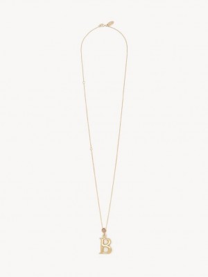 Chloe Alphabet With Pendant Halskæder Guld | CHE-SR14422