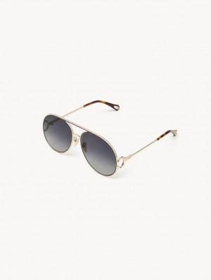 Chloe Austine Solbriller Guld Blå | CHE-SR14525