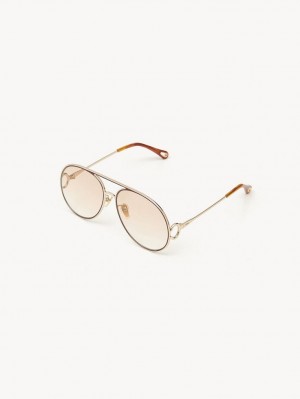 Chloe Austine Solbriller Guld Lyserød | CHE-SR14524