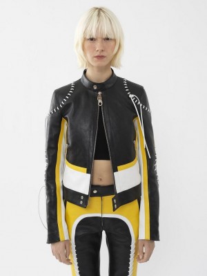 Chloe Biker Jakker Sort Gul | CHE-SR13783