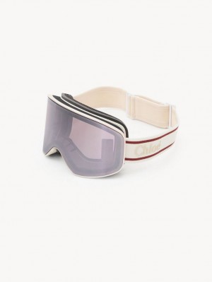 Chloe Cassidy Ski Goggle Solbriller Hvide | CHE-SR14533