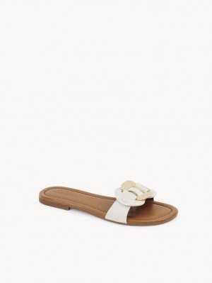 Chloe Chany Mule Flade Sko Hvide | CHE-SR14823