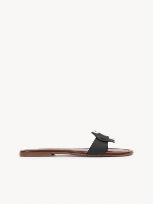 Chloe Chany Mule Flade Sko Sort | CHE-SR14838