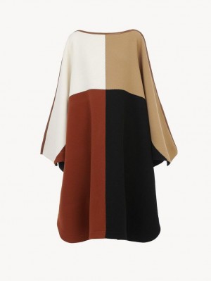 Chloe Color-block Poncho Jakker Flerfarvede | CHE-SR13803