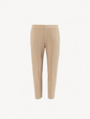 Chloe Cropped Bukser Brune | CHE-SR14000