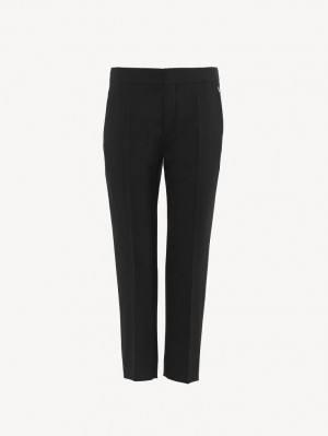 Chloe Cropped Cigarette Dragt Sort | CHE-SR14034