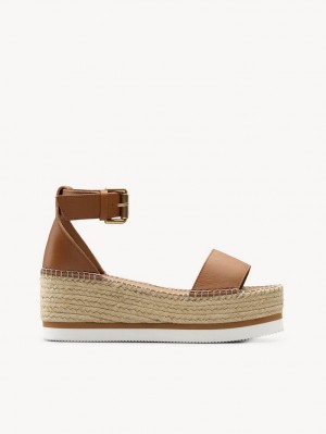 Chloe Glyn Espadrillos Sandaler Brune | CHE-SR14806