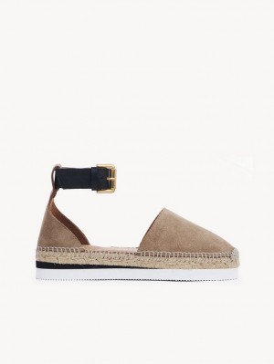 Chloe Glyn Espadrillos Sandaler Khaki | CHE-SR14803