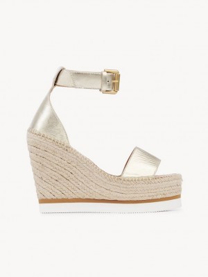 Chloe Glyn Espadrillos Wedge Sølv | CHE-SR14843