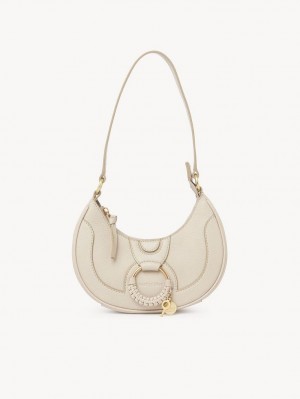 Chloe Hana Half Moon Skuldertasker Beige | CHE-SR14662