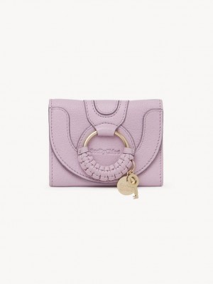 Chloe Hana Tri-fold Lille Pung Lavendel Hvide | CHE-SR14908