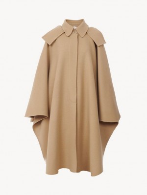 Chloe Hætte Cape Frakker Beige | CHE-SR13821