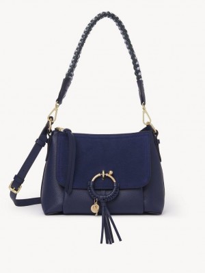 Chloe Joan Small Skuldertasker Mørkeblå | CHE-SR14647