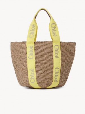 Chloe Large Woody Basket Muleposer Gul Beige | CHE-SR13330