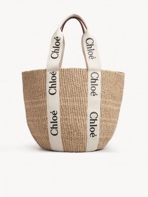 Chloe Large Woody Baskets Hvide | CHE-SR13658