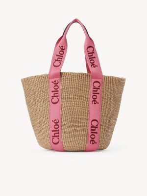 Chloe Large Woody Baskets Lyserød Rød | CHE-SR13653