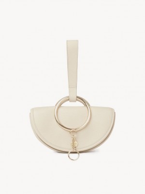 Chloe Mara Half Moon Mini Tasker Beige | CHE-SR14755