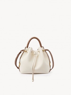 Chloe Marcie Bucket Crossbody Taske Hvide | CHE-SR13615