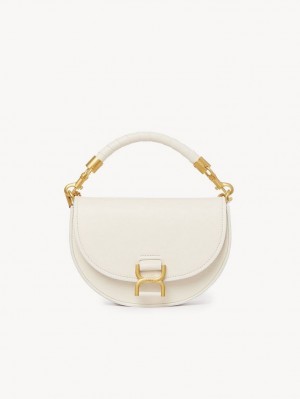 Chloe Marcie Chain Flap Crossbody Taske Hvide | CHE-SR13619