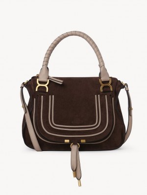 Chloe Marcie Double Carry Crossbody Taske Brune | CHE-SR13505