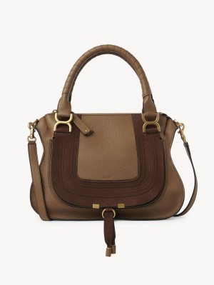 Chloe Marcie Double Carry Crossbody Taske Beige | CHE-SR13600