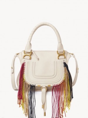 Chloe Marcie Small Double Carry Crossbody Taske Beige | CHE-SR13473