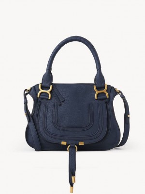 Chloe Marcie Small Double Carry Crossbody Taske Mørkeblå | CHE-SR13484