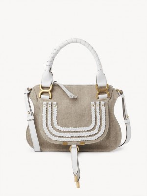 Chloe Marcie Small Double Carry Crossbody Taske Hvide | CHE-SR13595