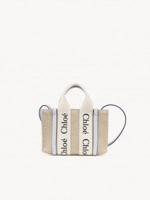 Chloe Mini Woody Crossbody Taske Hvide Blå | CHE-SR13506