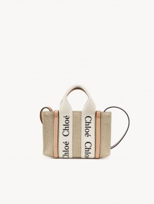 Chloe Mini Woody Crossbody Taske Hvide Beige | CHE-SR13507