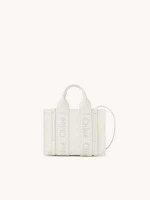 Chloe Mini Woody Crossbody Taske Hvide | CHE-SR13530