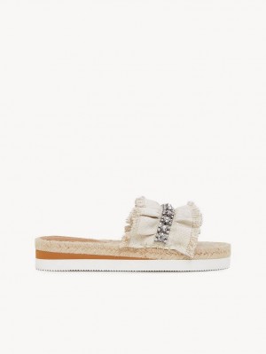 Chloe Mollie Espadrillos Flade Sko Sølv | CHE-SR14801