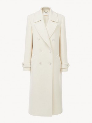 Chloe Overcoat Frakker Hvide | CHE-SR13780