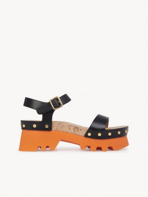 Chloe Owena Platform Sandaler Sort | CHE-SR14152