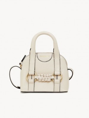 Chloe Saddie Micro Double Handle Skuldertasker Beige | CHE-SR14621