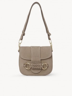 Chloe Saddie Satchel Skuldertasker Grå | CHE-SR14666