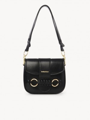 Chloe Saddie Satchel Skuldertasker Sort | CHE-SR14631