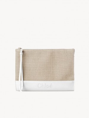 Chloe Sense Zippered Pouches Hvide | CHE-SR14327