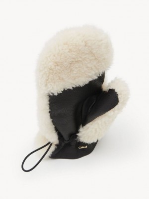 Chloe Shearling Mittens Hat Chokolade | CHE-SR14478