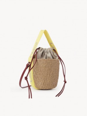 Chloe Small Woody Basket Crossbody Taske Gul Beige | CHE-SR13565