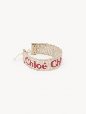 Chloe Woody Armbånd Beige Lyserød | CHE-SR14445