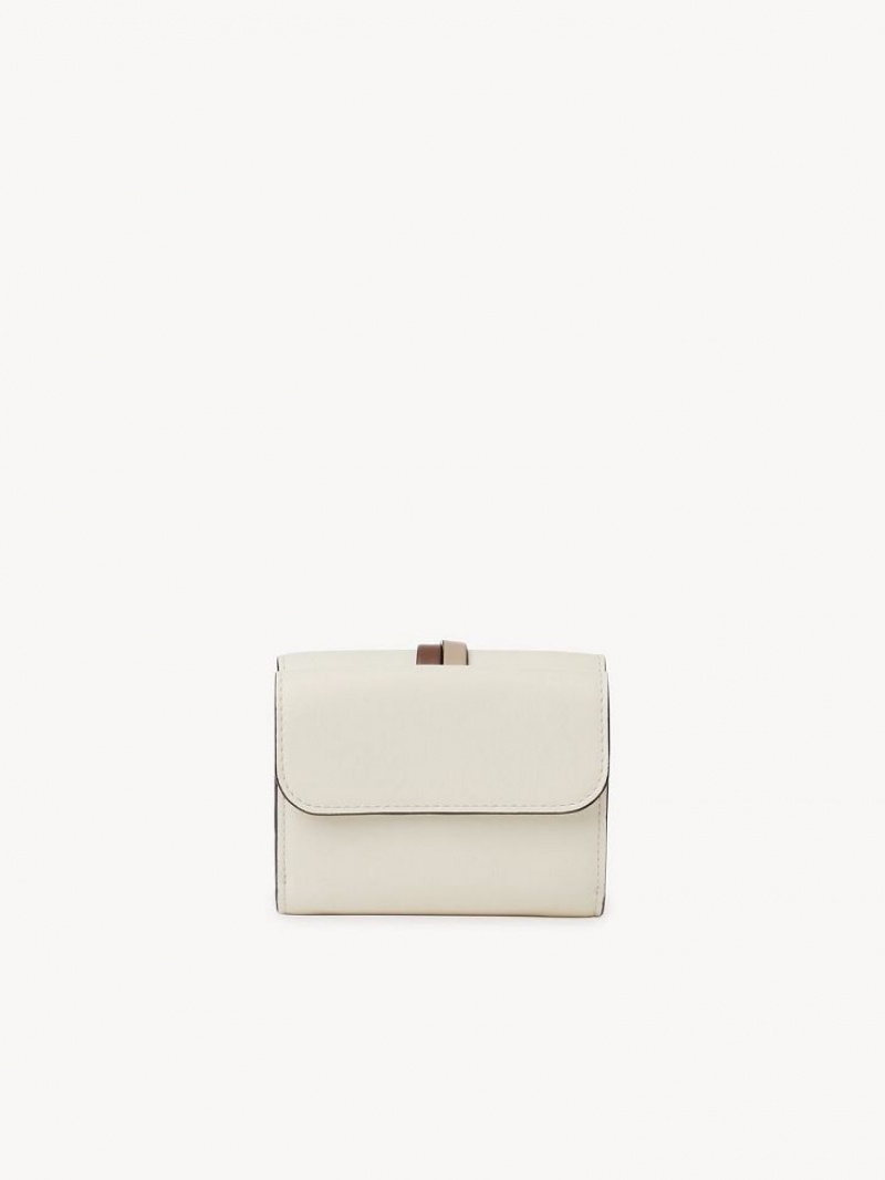 Chloe Alphabet Small Tri-fold Lille Pung Hvide | CHE-SR14288