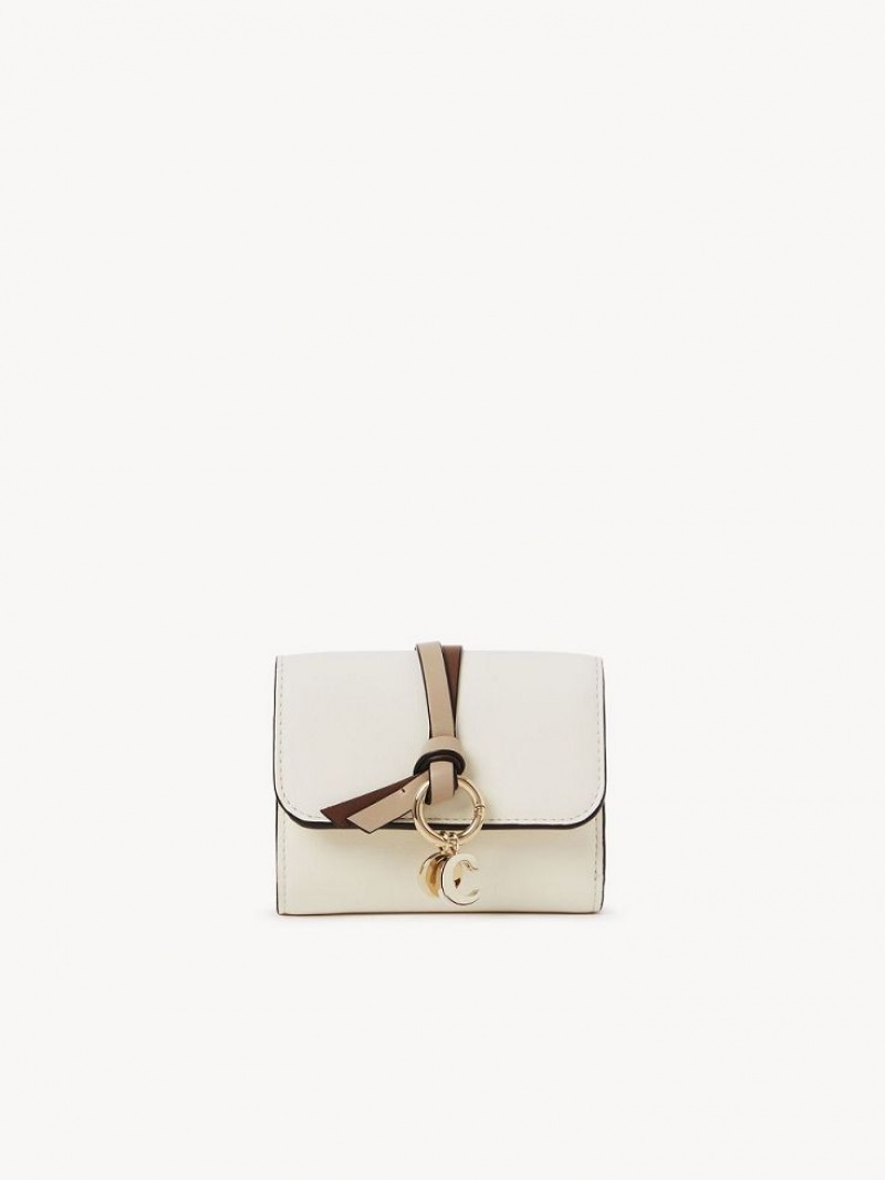 Chloe Alphabet Small Tri-fold Lille Pung Hvide | CHE-SR14288